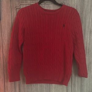 Ralph Lauren Red Cable Knit Sweater